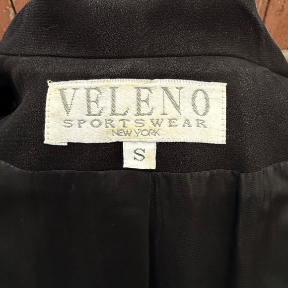 Sharp Vintage 90s Black Tailored Blazer with Rhinestone - Picture 10 of 10